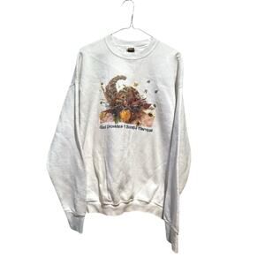 Vintage Thanksgiving Crewneck Sweater Sz XL "God Provides A Beautiful Harvest"